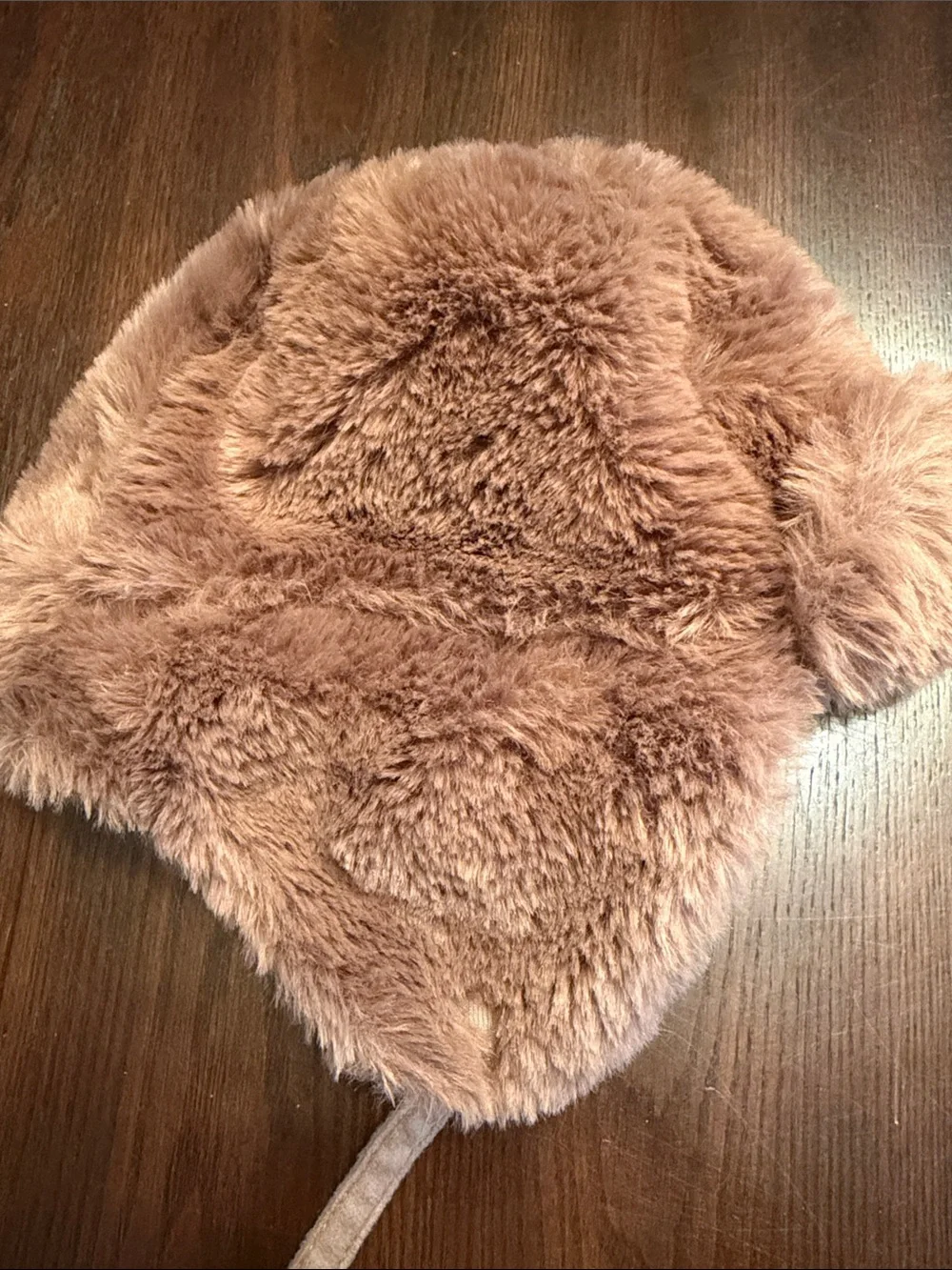 Amazon Kids Faux Fur Trapper Hat in Brown with Cream Lining